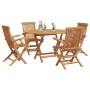 Conjunto de Comedor de Jardín 5 pcs Marrón