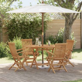 Conjunto de Comedor de Jardín 5 pcs Marrón