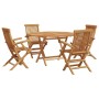 Conjunto de Comedor de Jardín 5 pcs Marrón