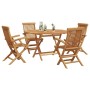 Conjunto de Comedor de Jardín 5 pcs Marrón