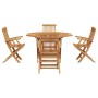 Conjunto de Comedor de Jardín 5 pcs Marrón