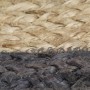 Alfombra hecha a mano de yute con borde gris oscuro 90 cm