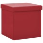 Taburete con almacenaje plegable rojo vino tinto PVC en Taburetes y sillas plegables | Comprar online en Foro24