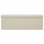 Banco de almacenamiento plegable lino sintético crema blanco