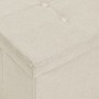 Banco de almacenamiento plegable lino sintético crema blanco