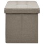 Banco de almacenamiento plegable lino sintético gris taupe