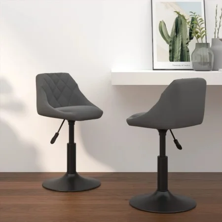 Drehbare Esszimmerstühle, 2 Einheiten, dunkelgrauer Samt von vidaXL, Essstühle - Ref: Foro24-335328, Preis: 120,47 €, Rabatt: %