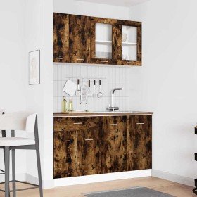 Conjunto de armarios de cocina Lyon 4 pcs Roble ahumado