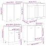 Conjunto de armarios de cocina Lyon 4 pcs Roble ahumado