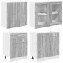 Conjunto de armarios de cocina con cajón Lyon 4 pcs Gris sonoma