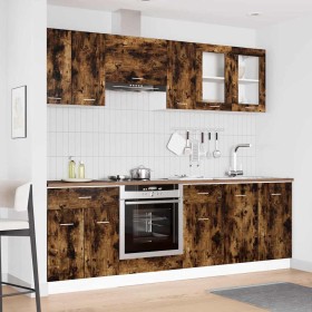 Conjunto de armarios de cocina Lyon 8 pcs Roble ahumado