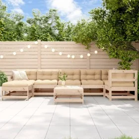 8-piece garden furniture set with solid wood cushions by vidaXL, Garden sets - Ref: Foro24-3185885, Price: 621,55 €, Discount: %