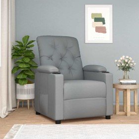 Sillón reclinable de tela gris claro Sillón reclinable de tela gris claro