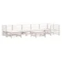 Garden furniture set 8 pieces with solid wood white cushions by vidaXL, Garden sets - Ref: Foro24-3185879, Price: 832,36 €, D...
