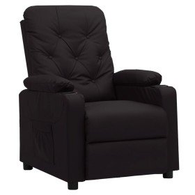 Sillón reclinable de cuero sintético negro