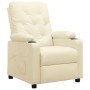 Sillón reclinable de cuero sintético crema