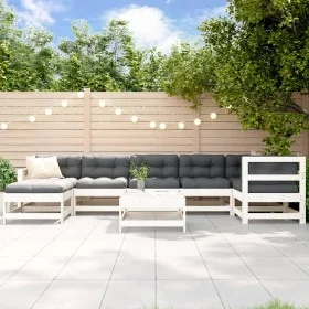 Garden furniture set 8 pieces and white solid wood cushions by vidaXL, Garden sets - Ref: Foro24-3185886, Price: 662,64 €, Di...