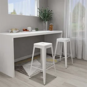 Stapelbare Barhocker 2 Einheiten aus weißem Metall von vidaXL, Küchenhocker - Ref: Foro24-248148, Preis: 169,05 €, Rabatt: %