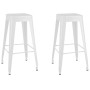 Stackable bar stools 2 units in white metal by vidaXL, Kitchen stools - Ref: Foro24-248148, Price: 189,11 €, Discount: %