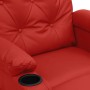 Sillón de masaje de cuero sintético rojo tinto