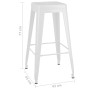 Stackable bar stools 2 units in white metal by vidaXL, Kitchen stools - Ref: Foro24-248148, Price: 189,11 €, Discount: %