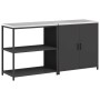 Juego de Almacenamiento de Cocina 2 pcs Negro 180 x 50 x 92 cm