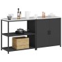 Juego de Almacenamiento de Cocina 2 pcs Negro 180 x 50 x 92 cm