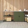 Juego de Almacenamiento de Cocina con estante 2 pcs Verde Oliva