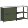 Juego de Almacenamiento de Cocina con estante 2 pcs Verde Oliva