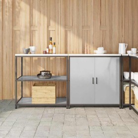 Juego de Almacenamiento de Cocina 2 pcs Plata 180 x 50 x 92 cm