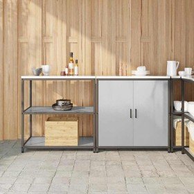 Juego de Almacenamiento de Cocina 2 pcs Plata 180 x 50 x 92 cm