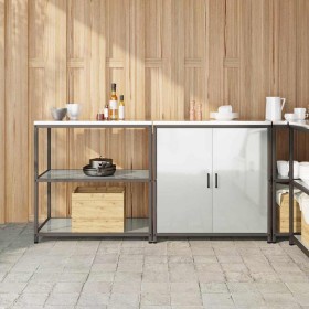 Juego de Almacenamiento de Cocina 2 pcs Plata 180 x 50 x 92 cm