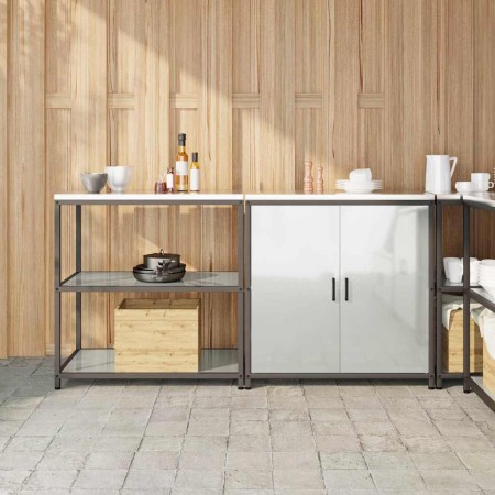 Juego de Almacenamiento de Cocina 2 pcs Plata 180 x 50 x 92 cm