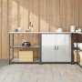 Juego de Almacenamiento de Cocina 2 pcs Plata 180 x 50 x 92 cm