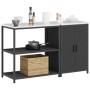Juego de Almacenamiento de Cocina 2 pcs Negro 150 x 50 x 92 cm