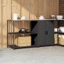 Juego de Almacenamiento de Cocina 2 pcs Negro 150 x 50 x 92 cm