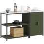 Juego de Almacenamiento de Cocina con estante 2 pcs Verde Oliva