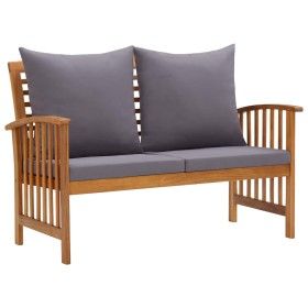 Banco de jardín con cojines 119 cm madera maciza de acacia von vidaXL, Gartenbänke - Ref: Foro24-310261, Preis: 172,82 €, Rab...