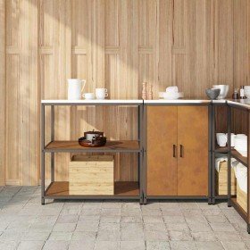 Juego de Almacenamiento de Cocina con estante 2 pcs Oxidado