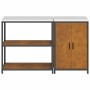 Juego de Almacenamiento de Cocina con estante 2 pcs Oxidado
