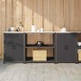 Juego de Almacenamiento de Cocina 3 pcs Negro 210 x 50 x 92 cm