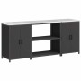Juego de Almacenamiento de Cocina 3 pcs Negro 210 x 50 x 92 cm