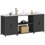 Juego de Almacenamiento de Cocina 3 pcs Negro 210 x 50 x 92 cm