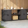 Juego de Almacenamiento de Cocina 3 pcs Negro 210 x 50 x 92 cm