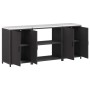 Juego de Almacenamiento de Cocina 3 pcs Negro 210 x 50 x 92 cm