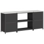 Juego de Almacenamiento de Cocina 3 pcs Negro 210 x 50 x 92 cm