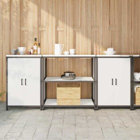 Juego de Almacenamiento de Cocina 3 pcs Blanco 210 x 50 x 92 cm