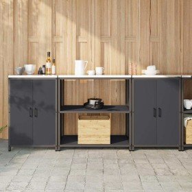Juego de Almacenamiento de Cocina con estante 3 pcs Antracita