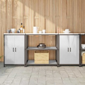 Juego de Almacenamiento de Cocina 3 pcs Plata 210 x 50 x 92 cm