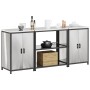 Juego de Almacenamiento de Cocina 3 pcs Plata 210 x 50 x 92 cm